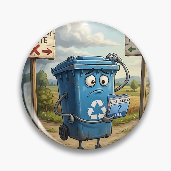 Item preview, Recycle Bin Crossroads Restore vs Permanent Delete Tech Humor designed and sold by Michaelragheb.
