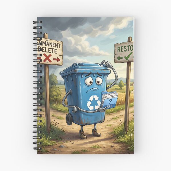 Item preview, Recycle Bin Crossroads Restore vs Permanent Delete Tech Humor designed and sold by Michaelragheb.