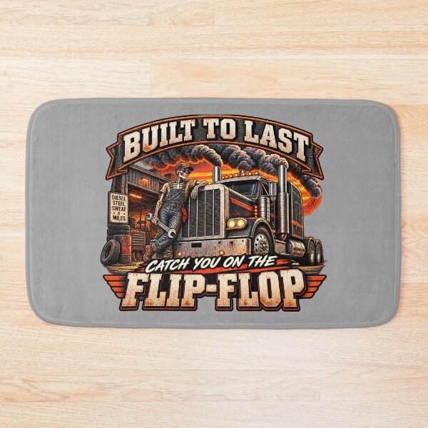 Item preview, Built To Last - Skeleton Mechanic Trucker Art - Catch You On The Flip-Flop designed and sold by NomadForge.