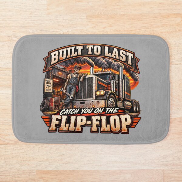 Item preview, Built To Last - Skeleton Mechanic Trucker Art - Catch You On The Flip-Flop designed and sold by NomadForge.