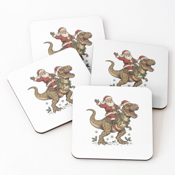 Item preview,  Vintage Santa Riding T-Rex Dinosaur Christmas designed and sold by SOUFIANE1991.