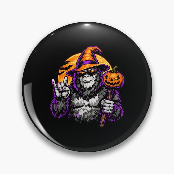 Item preview, Gorilla Witch Jack O Lantern Funny Halloween Ape designed and sold by Ekonolotie.