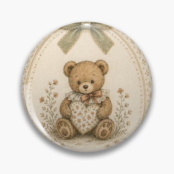 Item preview, Vintage Teddy Bear with Bow Cottagecore Floral designed and sold by Luxnox.