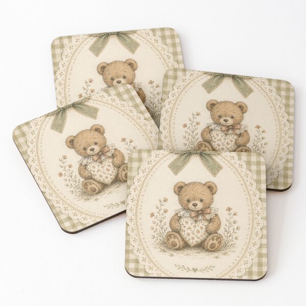 Item preview, Vintage Teddy Bear with Bow Cottagecore Floral designed and sold by Luxnox.