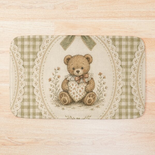 Item preview, Vintage Teddy Bear with Bow Cottagecore Floral designed and sold by Luxnox.