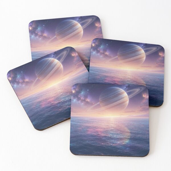Item preview, Ocean and Ringed Planet under a Starry Sky designed and sold by Malisa345.