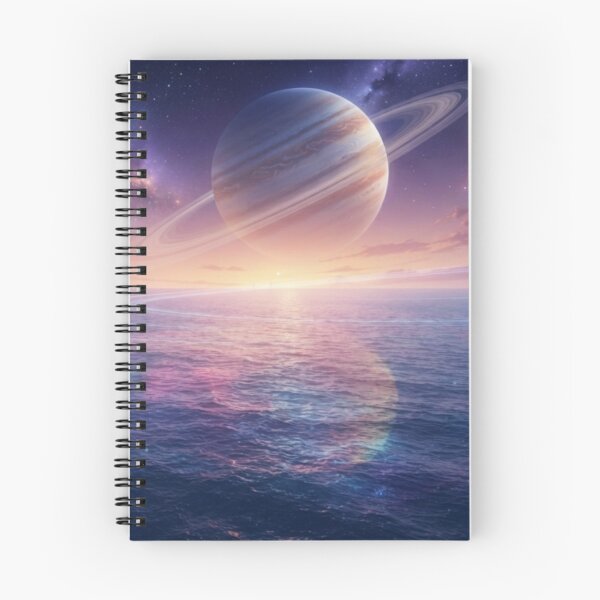 Item preview, Ocean and Ringed Planet under a Starry Sky designed and sold by Malisa345.