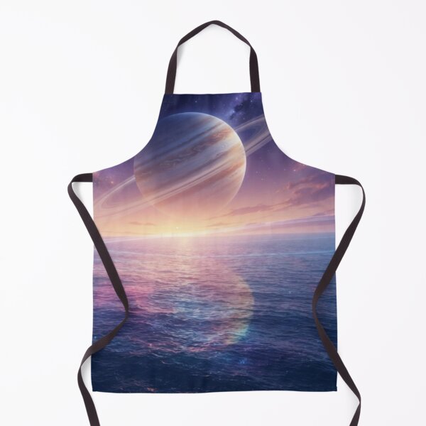 Item preview, Ocean and Ringed Planet under a Starry Sky designed and sold by Malisa345.