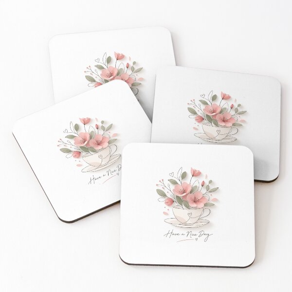 Item preview, Have a Nice Day Floral Teacup designed and sold by ShairoArt.