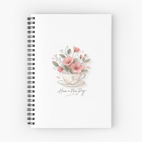 Item preview, Have a Nice Day Floral Teacup designed and sold by ShairoArt.