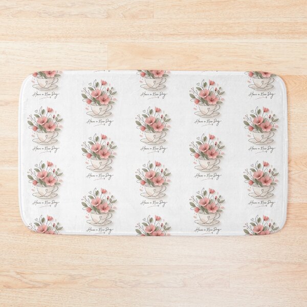 Item preview, Have a Nice Day Floral Teacup designed and sold by ShairoArt.