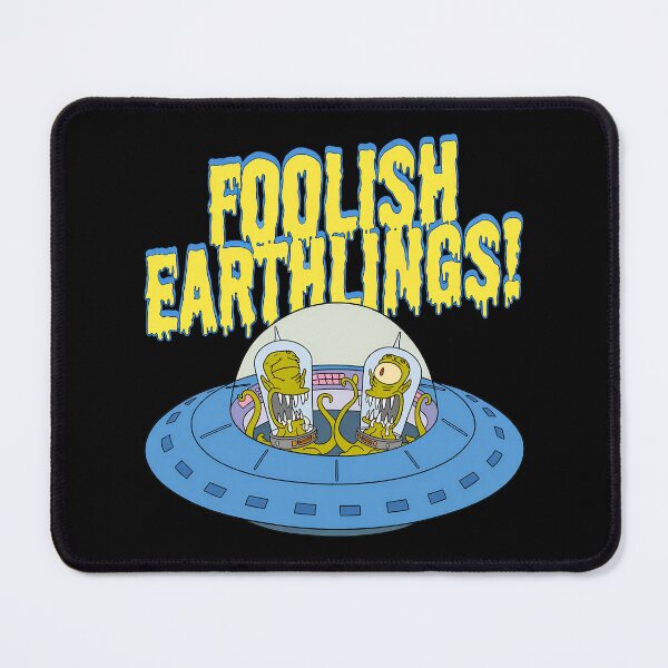 Item preview, Foolish Earthlings Funny Alien Spaceship Cartoon Parody designed and sold by Ekonolotie.
