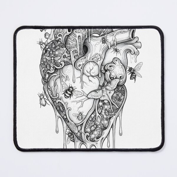 Item preview, Guided By Nature's Flow - Dark Botanical Anatomical Heart designed and sold by OH-MY-GOTH.