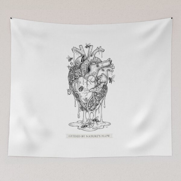 Item preview, Guided By Nature's Flow - Dark Botanical Anatomical Heart designed and sold by OH-MY-GOTH.