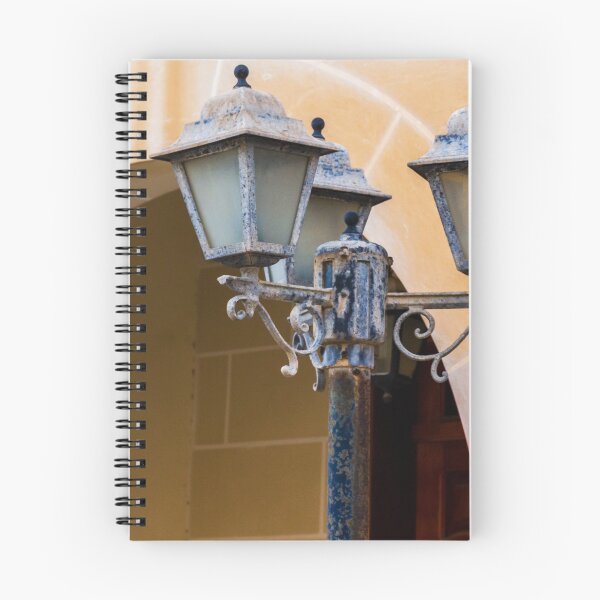Item preview, Vintage Street Lamp Post With Three Lanterns Against a Warm Stone Archway Setting designed and sold by Nmallia.