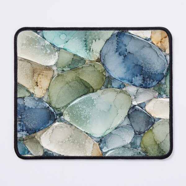 Item preview, Cornish Sea Glass – Misty Cornwall Coast Ink Abstract designed and sold by newnomads-art.