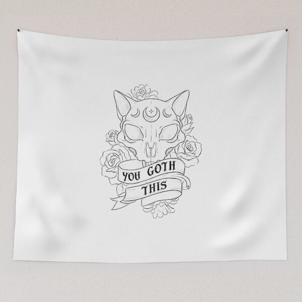 Item preview, You Goth This - Cute Cat Skull Gothic Design designed and sold by OH-MY-GOTH.