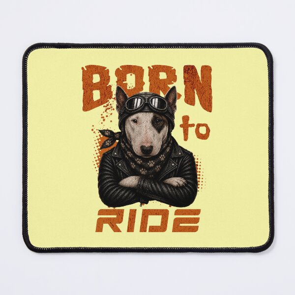 Item preview, Bull Terrier Born To Ride - Biker Jacket & Bandana & Goggles designed and sold by PixelsPaws.