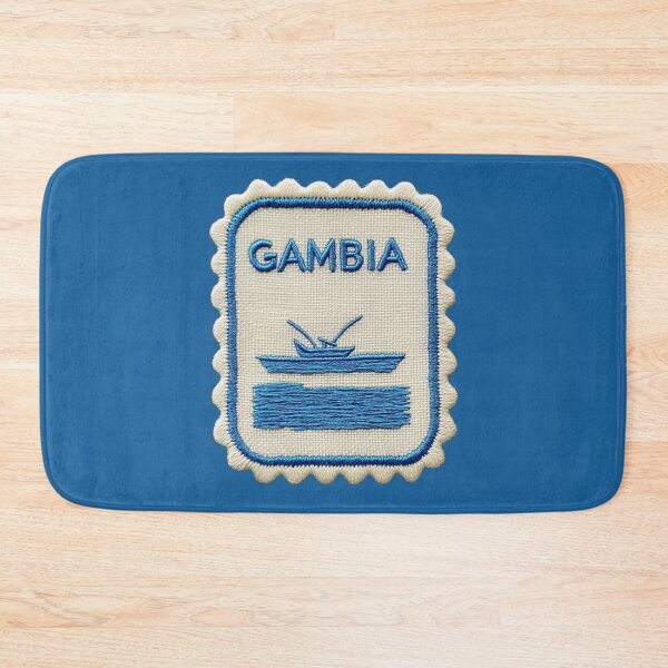 Item preview, Gambia Travel Patch Fishing Boat Embroidered Stamp designed and sold by tiigerdad.
