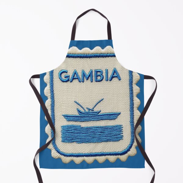 Item preview, Gambia Travel Patch Fishing Boat Embroidered Stamp designed and sold by tiigerdad.