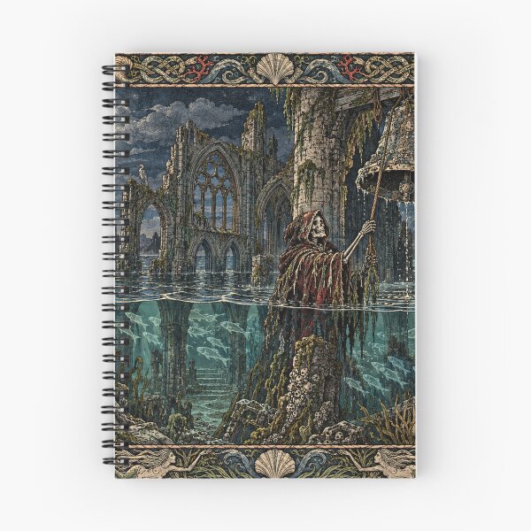 Item preview, The Sunken Bell - Gothic Underwater Abbey Art  designed and sold by Odinsshop.