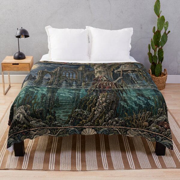 Item preview, The Sunken Bell - Gothic Underwater Abbey Art designed and sold by Odinsshop.