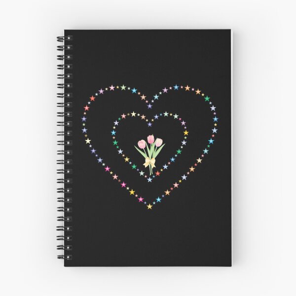 Item preview, Whimsical Concentric Star Heart Frame Vector with Pastel Pink Tulip Bouquet designed and sold by Rehnair.
