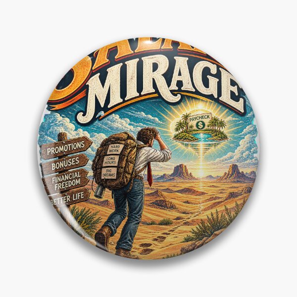 Item preview, Salary Mirage Funny Corporate Office Life Sarcastic Retro Graphic Tee Design designed and sold by Nubian Style.