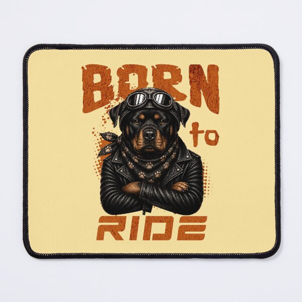 Item preview, Rottweiler Born To Ride - Biker Jacket & Bandana & Goggles designed and sold by PixelsPaws.