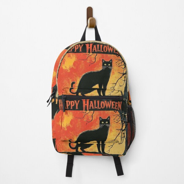 Item preview, Retro Black Cat Halloween Happy Halloween Vintage Spooky Poster designed and sold by pinkal.