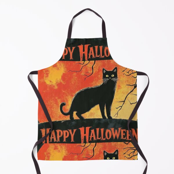 Item preview, Retro Black Cat Halloween Happy Halloween Vintage Spooky Poster designed and sold by pinkal.