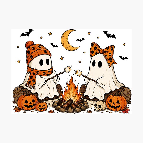 Item preview, Camping ghosts designed and sold by JonysCreativeDesigns.