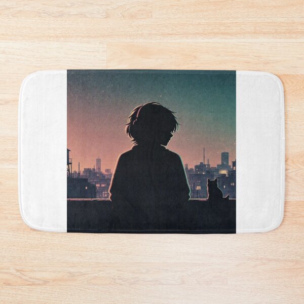 Item preview, Anime Boy Aesthetic City Sunset Silhouette designed and sold by everyone cloth house.