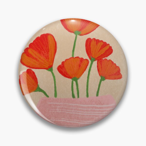 Item preview, Vibrant Orange Poppies in Pink Vase designed and sold by onEYon.