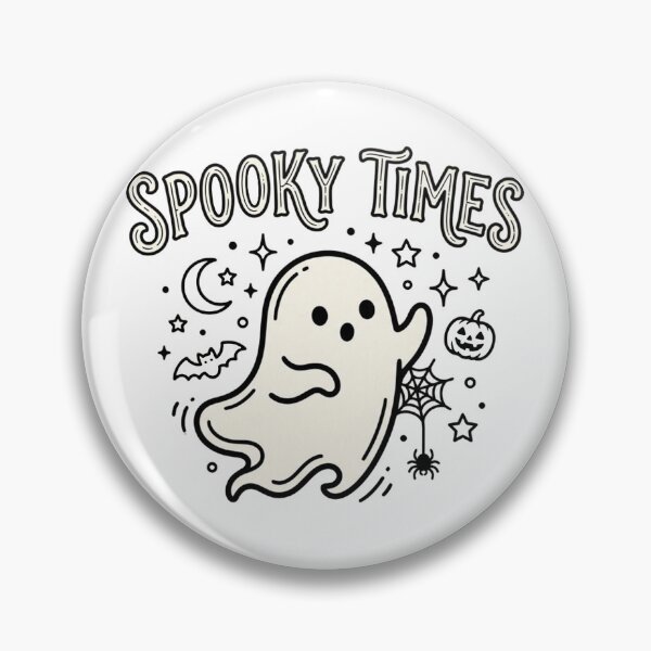 Item preview, Spooky Times Cute Ghost - Retro Halloween Line Art designed and sold by Silly Goose Party.