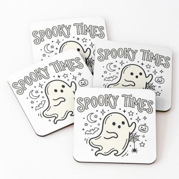 Item preview, Spooky Times Cute Ghost - Retro Halloween Line Art designed and sold by Silly Goose Party.