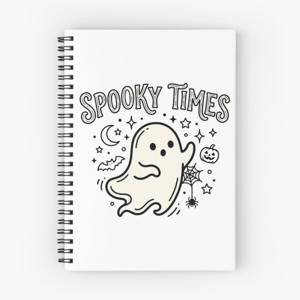 Item preview, Spooky Times Cute Ghost - Retro Halloween Line Art designed and sold by Silly Goose Party.