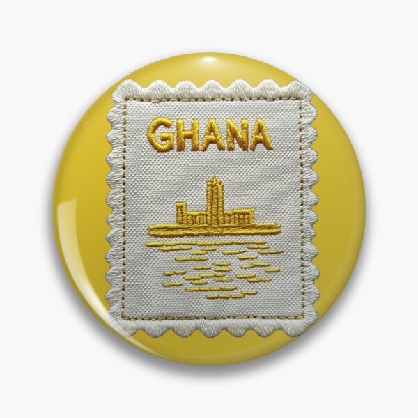 Artikelvorschau, Ghana Reiseaufnäher Accra Skyline gestickter Stempel entworfen und verkauft von tiigerdad.