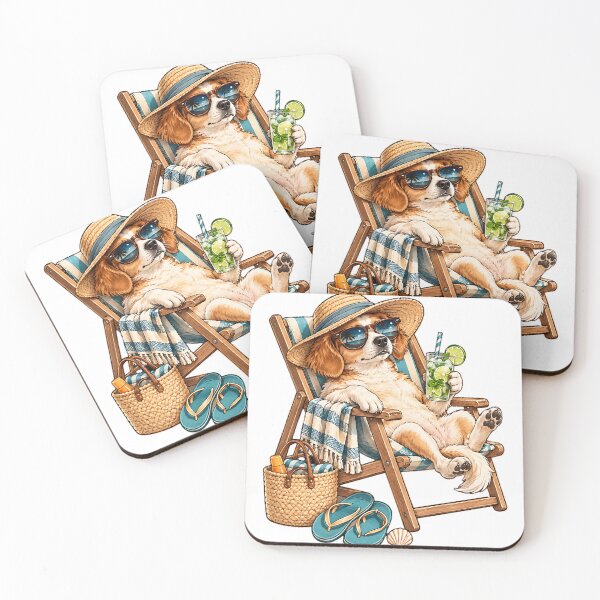 Item preview, Chill Vacation Dog on Beach Chair designed and sold by LinaDesign Store.