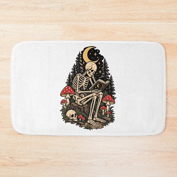 Item preview, Reading Skeleton In The Mushroom Forest Dark Academia designed and sold by BellabdO.