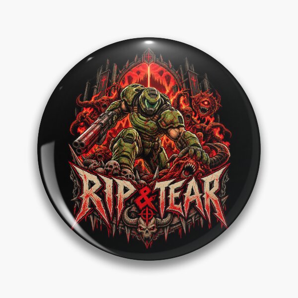 Artikelvorschau, DOOM – Rip & Tear Doom Slayer entworfen und verkauft von Pandaburba.