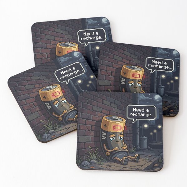 Item preview, Low Battery Pixel Art Sad AA Recharge Alley designed and sold by Michaelragheb.