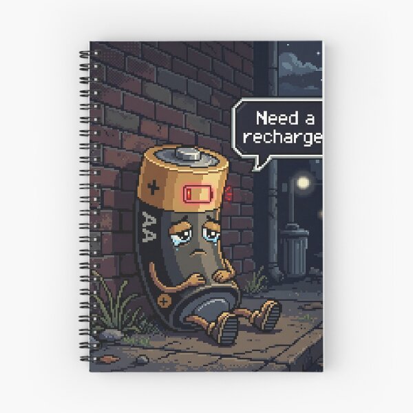 Item preview, Low Battery Pixel Art Sad AA Recharge Alley designed and sold by Michaelragheb.