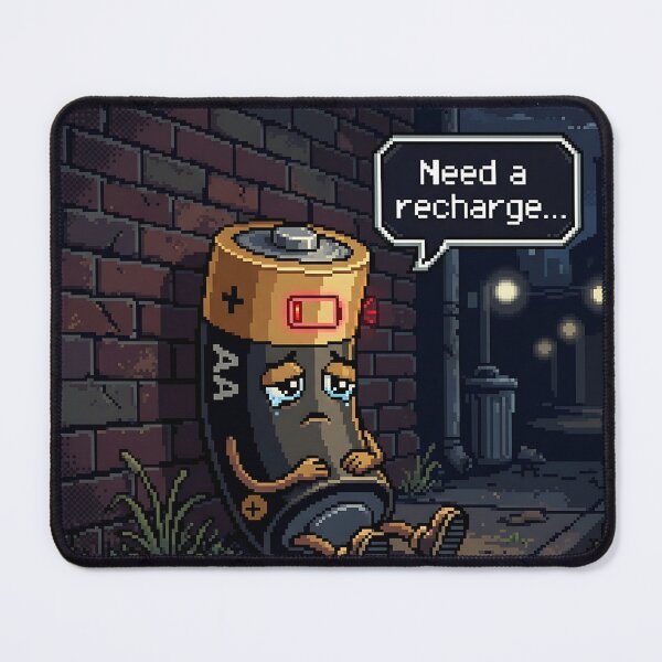 Item preview, Low Battery Pixel Art Sad AA Recharge Alley designed and sold by Michaelragheb.