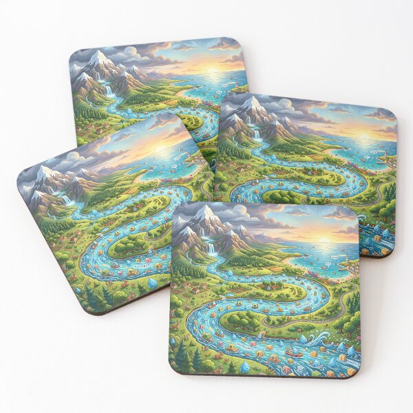 Item preview, River Journey Mountains To Sea Hydrology Ecosystem Poster designed and sold by Michaelragheb.