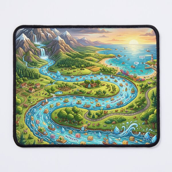 Item preview, River Journey Mountains To Sea Hydrology Ecosystem Poster designed and sold by Michaelragheb.
