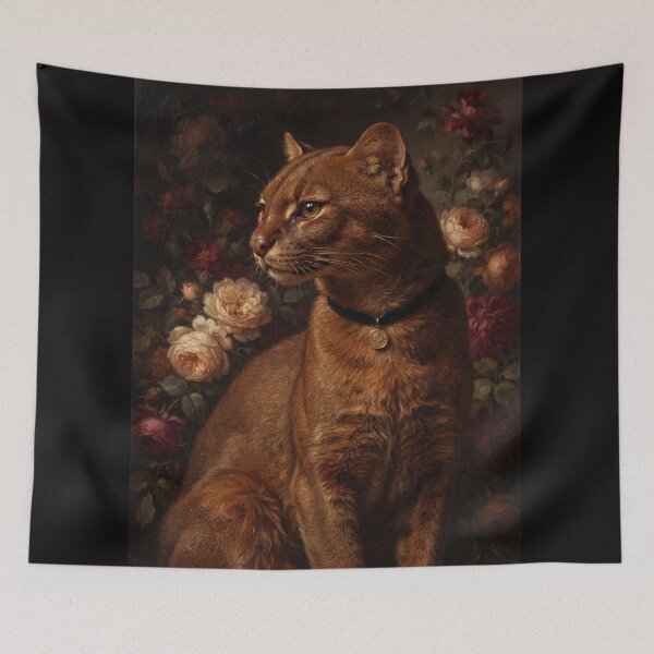 Artikelvorschau, Edles Jaguarundi-Porträt mit Goldanhänger entworfen und verkauft von Real Beast Art.