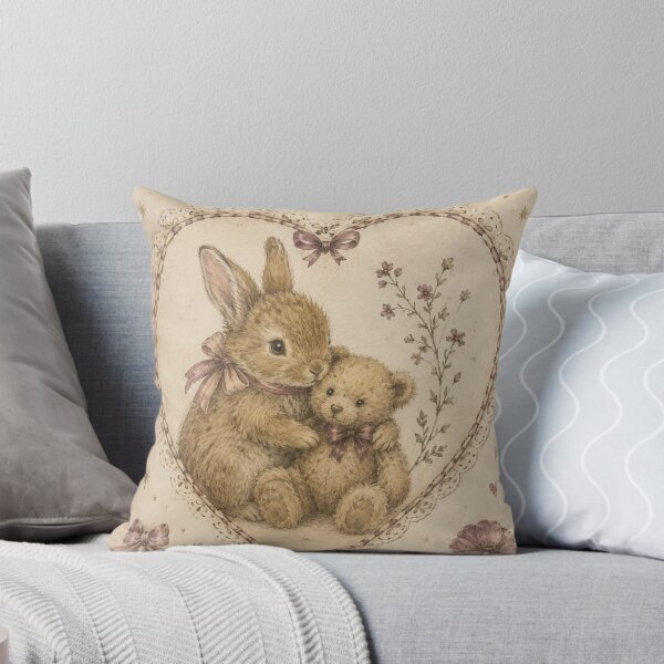 Item preview, Vintage Bunny and Teddy Bear Cottagecore Love designed and sold by Luxnox.