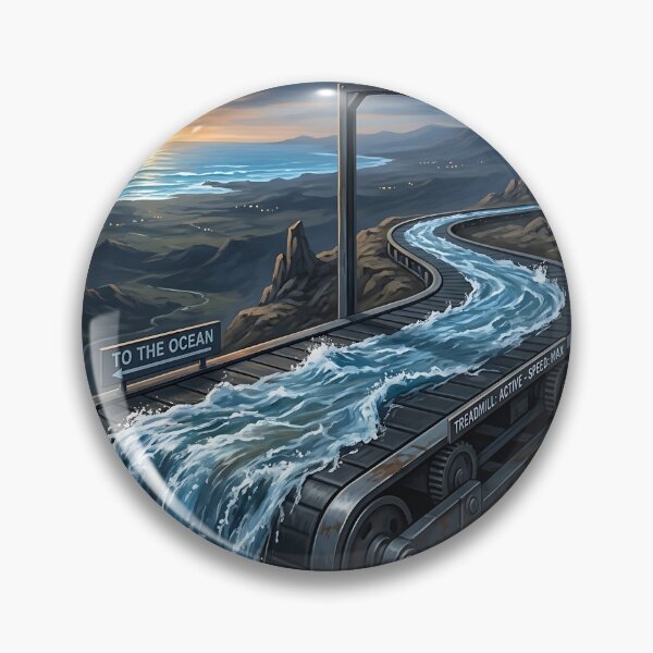 Item preview, Industrial River Treadmill Surreal Coastal Waterfall Art  designed and sold by Michaelragheb.