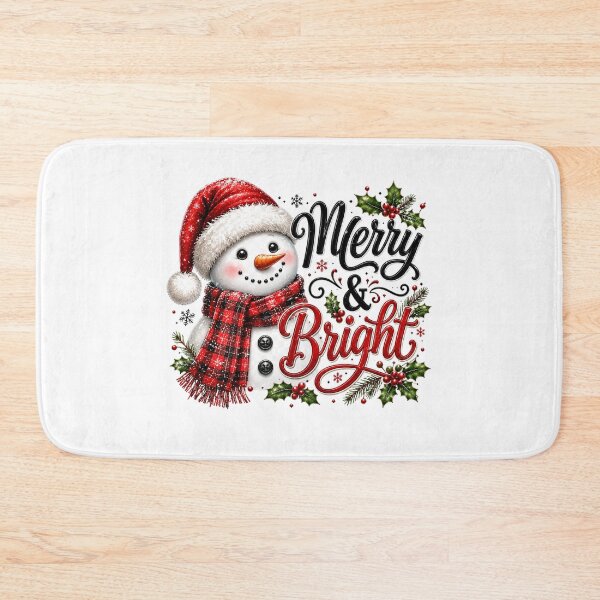 Item preview, Merry And Bright Cute Snowman Plaid Scarf designed and sold by DYAFLK.